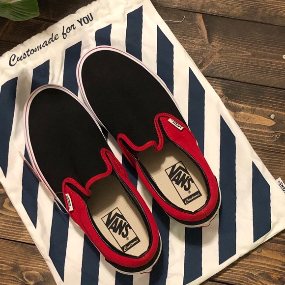 NEW🌹9.5 VANS Red Roses Asher Slip In🌹W9.5/M8/UK7 Custom - Picture 5 of 7